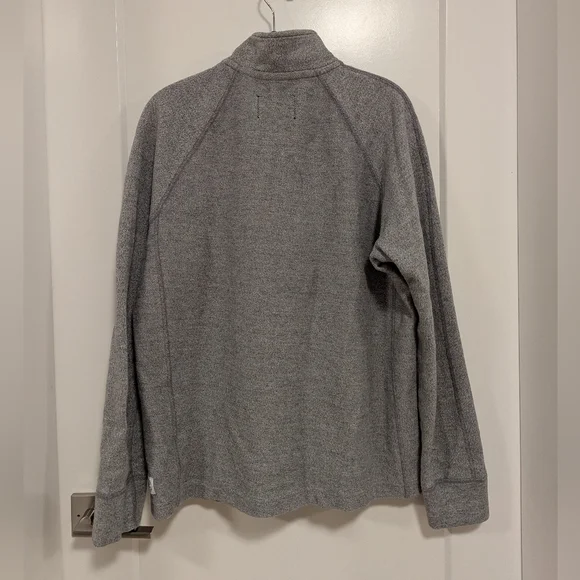 Reigning Champ Mélange Loopback 1/2 Half-Placket Snap Button Heathered Grey M - Picture 5 of 14